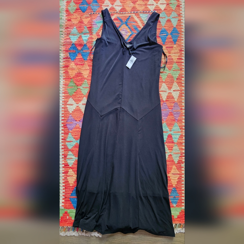 Banana Republic Size S Black  V-Neck Sleeveless Maxi Dress NWT